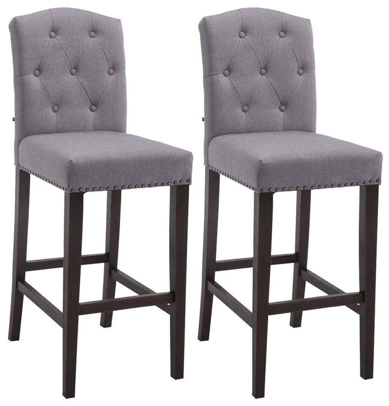 Set of 2 bar stools Louise fabric