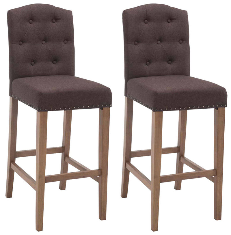 Set of 2 bar stools Louise fabric