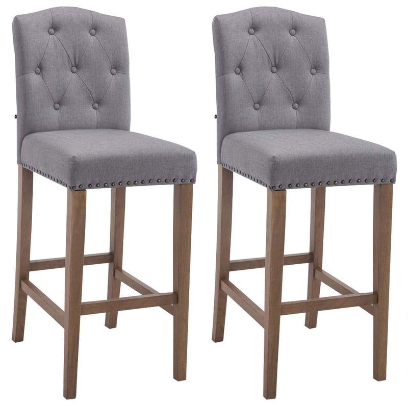 Set of 2 bar stools Louise fabric