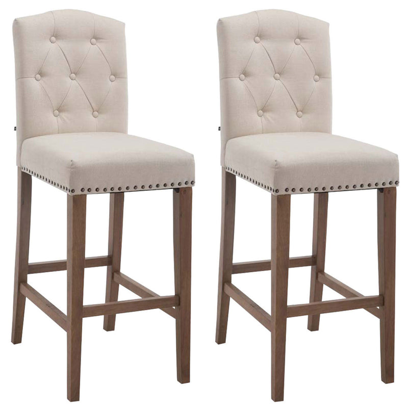 Set of 2 bar stools Louise fabric