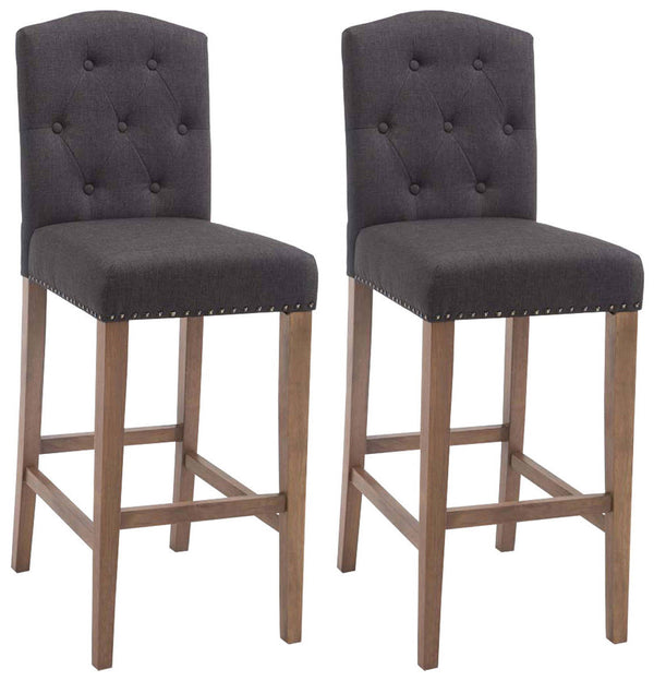 Set of 2 bar stools Louise fabric
