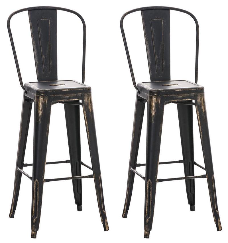 Set of 2 bar stools Aiden metal