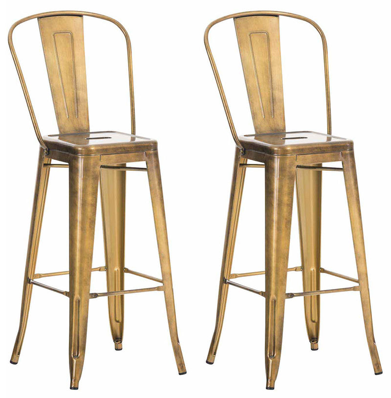 Set of 2 bar stools Aiden metal