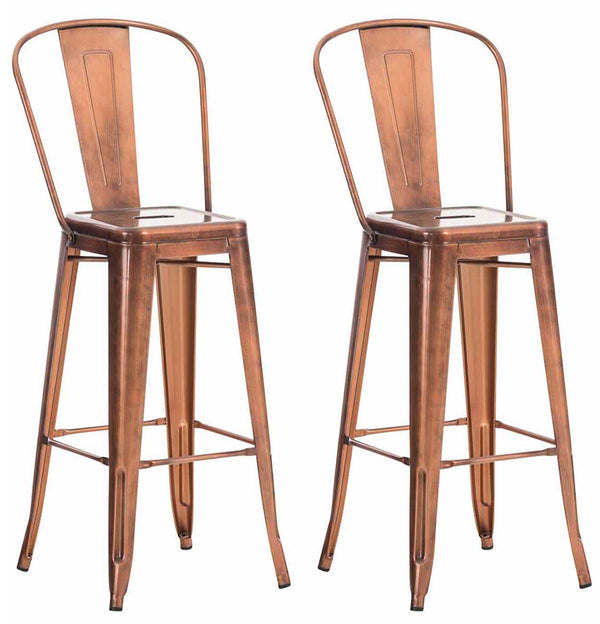Set of 2 bar stools Aiden metal