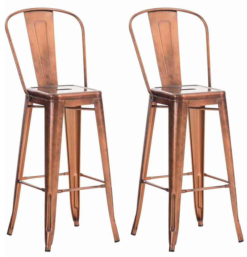 Set of 2 bar stools Aiden metal