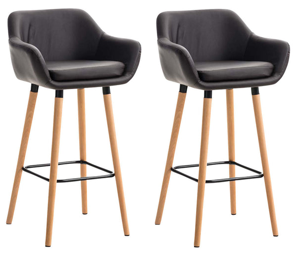 Set of 2 bar stools Grant faux leather