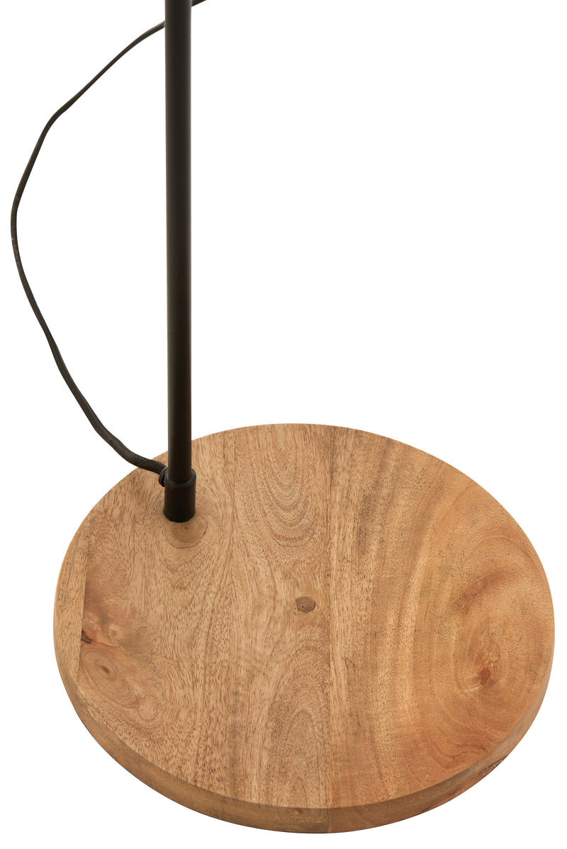 Exclusive floor lamp Evy - modern design in metal and wood black/natural 