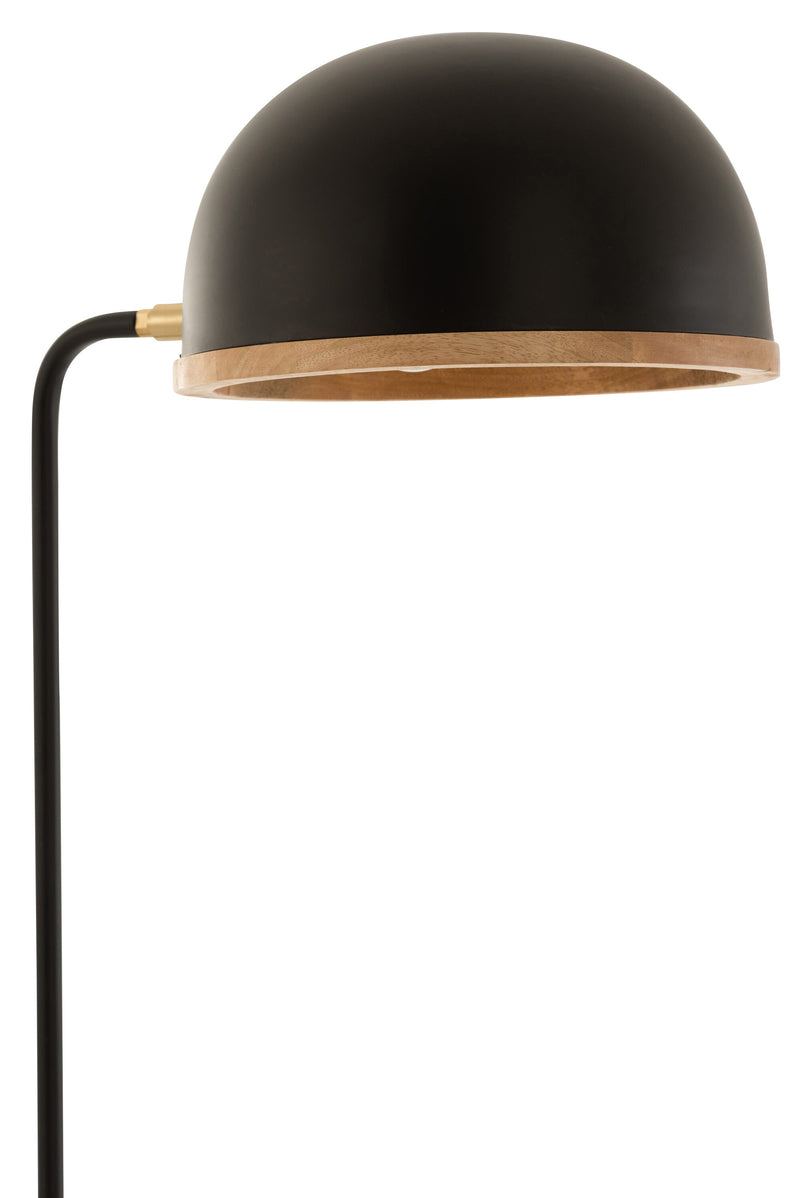 Exklusive Stehlampe Evy – Modernes Design in Metall und Holz Schwarz/Naturell