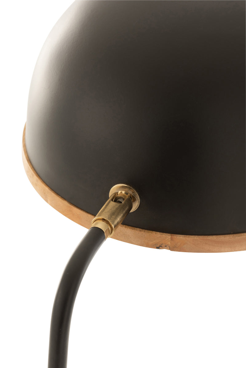 Exclusieve Evy vloerlamp – modern design in metaal en hout zwart/naturel 