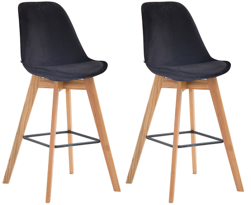 Set of 2 bar stools Metz velvet