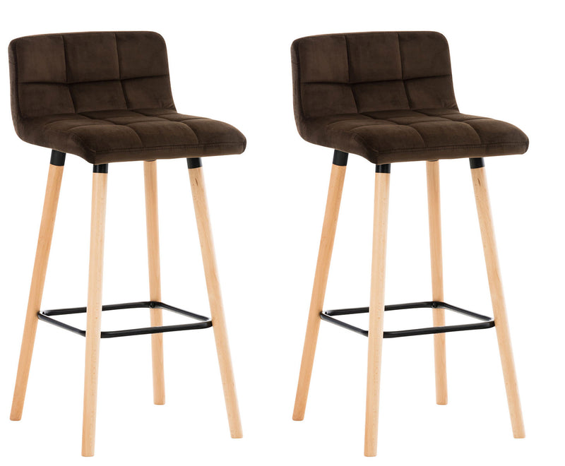 Set of 2 bar stools Lincoln velvet