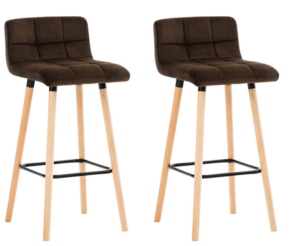 Set of 2 bar stools Lincoln velvet