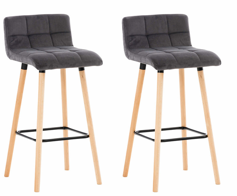 Set of 2 bar stools Lincoln velvet