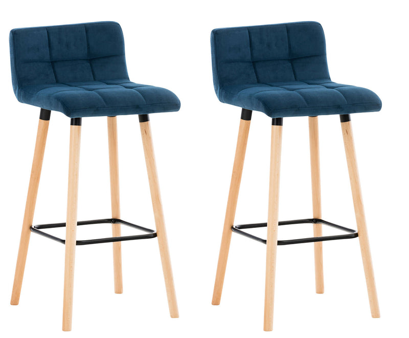 Set of 2 bar stools Lincoln velvet