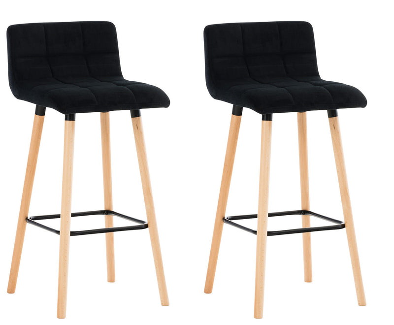 Set of 2 bar stools Lincoln velvet