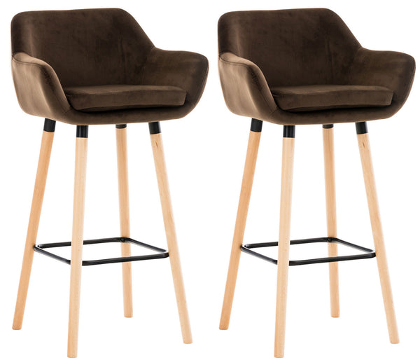 Set of 2 bar stools Grant velvet