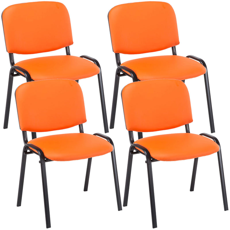 Set of 4 visitor chairs Ken faux leather