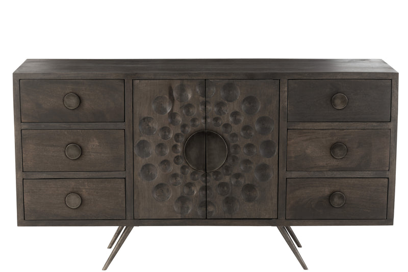 Kommode Sideboard "Ethnisch" Tradition trifft auf Funktionalität in Mangobaum Braun