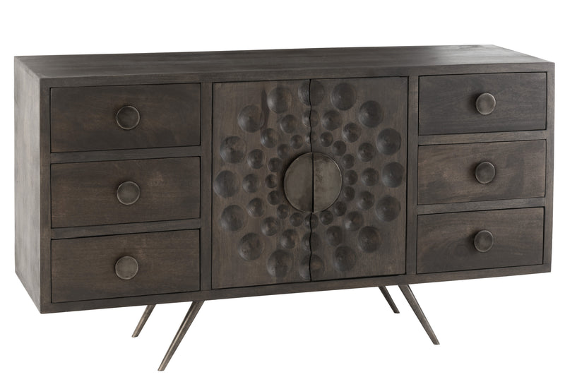 Kommode Sideboard "Ethnisch" Tradition trifft auf Funktionalität in Mangobaum Braun