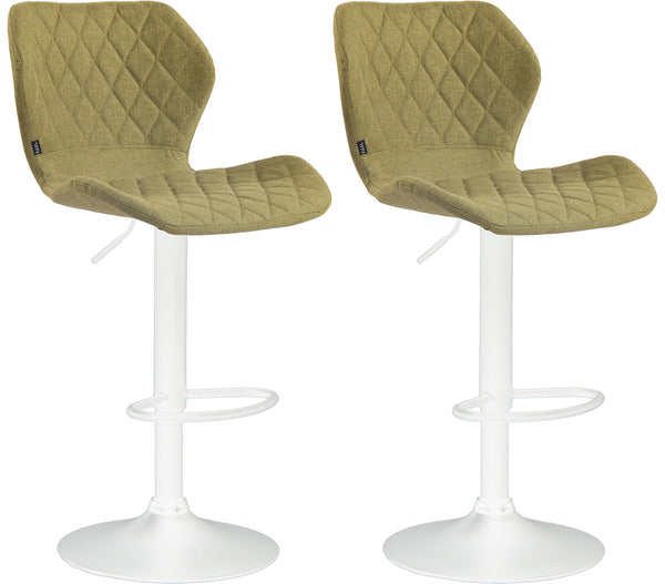 Set of 2 bar stools cork fabric