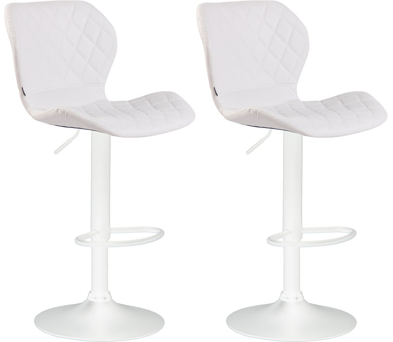 Set of 2 bar stools cork faux leather