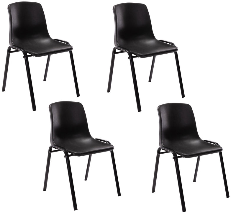 Set of 4 Nowra plastic stacking chairs