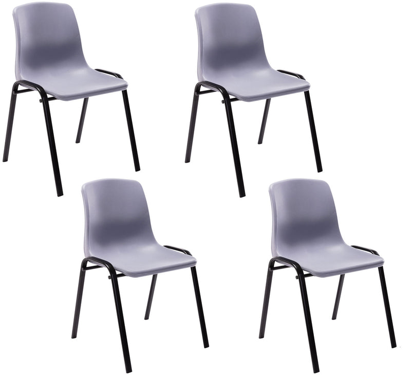 Set of 4 Nowra plastic stacking chairs