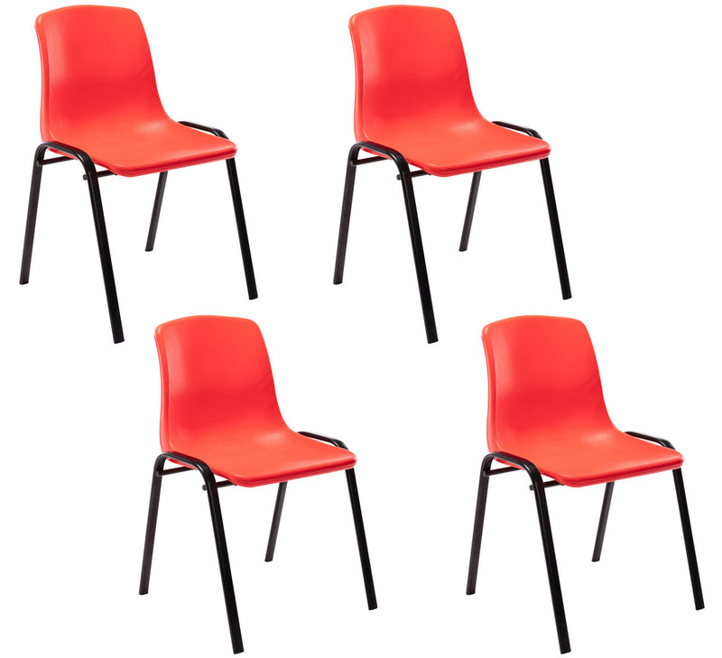 Set of 4 Nowra plastic stacking chairs