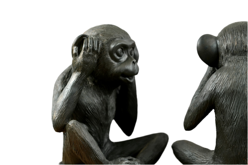 3 monkeys figure "Hear no evil, see no evil, speak no evil" - XXL size