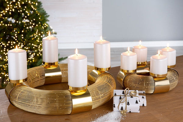 RVS adventskandelaar goud 'Laval' - feestelijke glans voor de kerstperiode