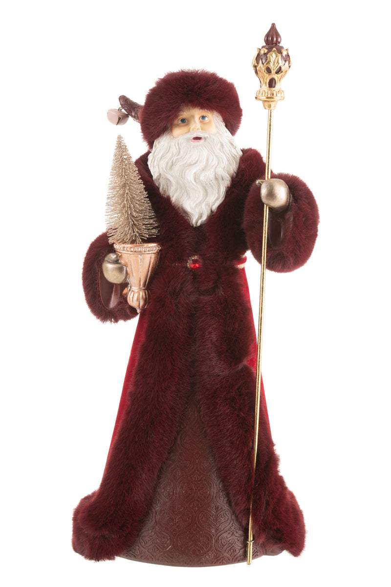 Handmade Santa Claus decoration figure made of poly in red - Festive living room decoration