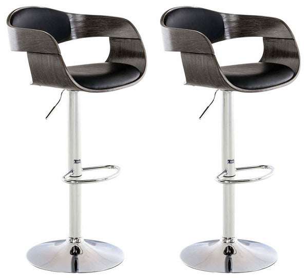 Set of 2 Kingston faux leather bar stools