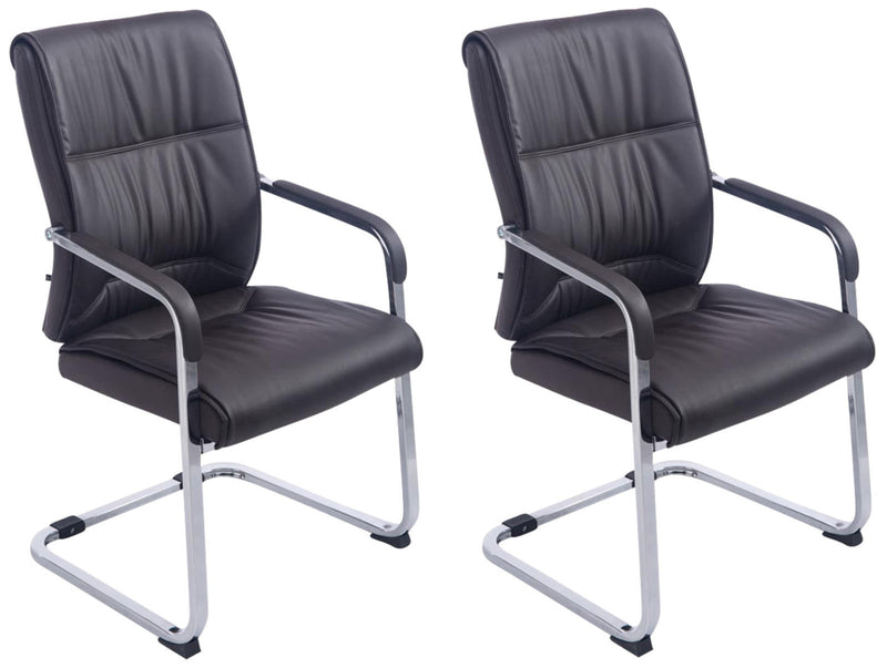 Set of 2 cantilever chairs XXL Anubis faux leather