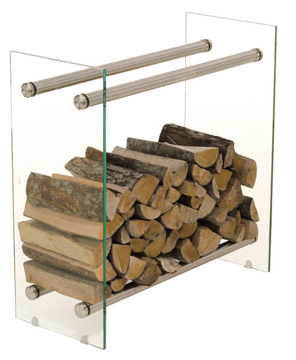 Firewood stand Dacio clear glass