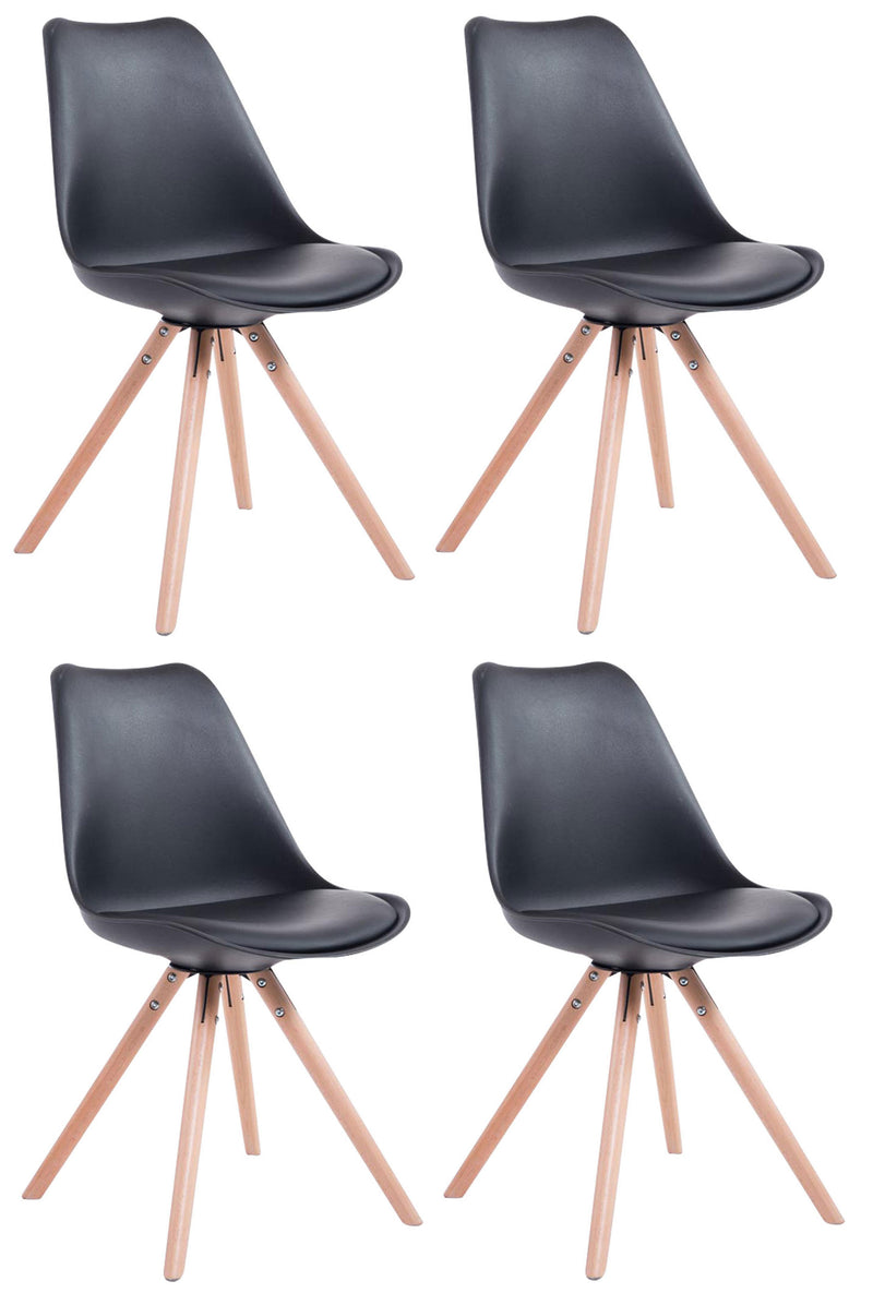 Set of 4 chairs Toulouse faux leather round