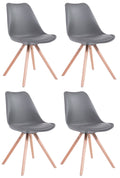 Set of 4 chairs Toulouse faux leather round