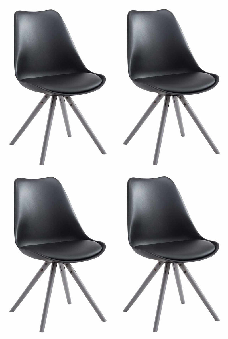 Set of 4 chairs Toulouse faux leather round