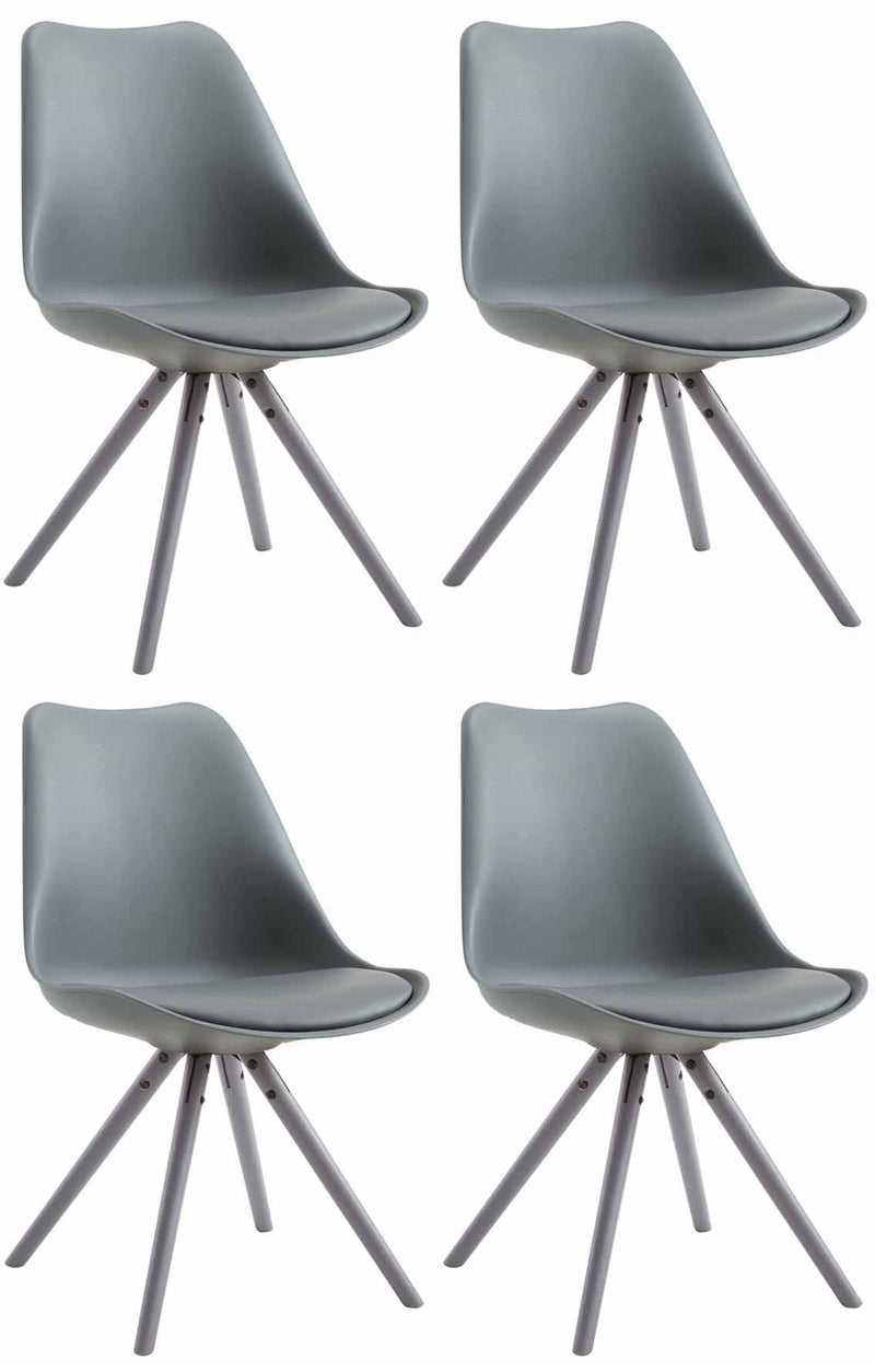 Set of 4 chairs Toulouse faux leather round