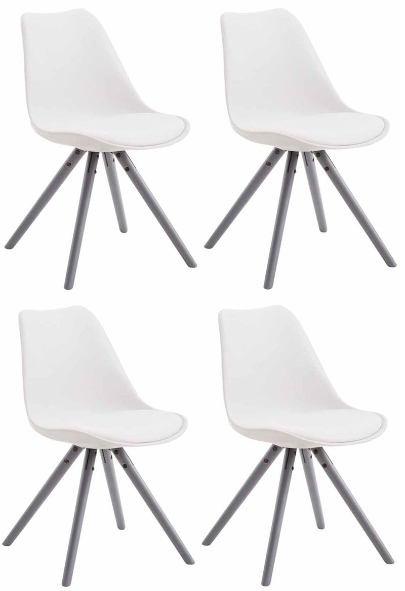 Set of 4 chairs Toulouse faux leather round