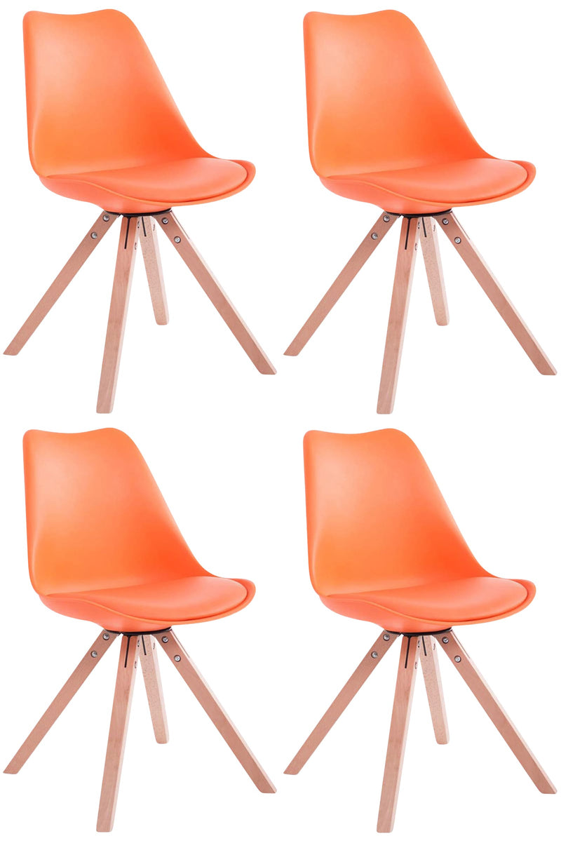 Set van 4 Toulouse vierkante stoelen van kunstleer