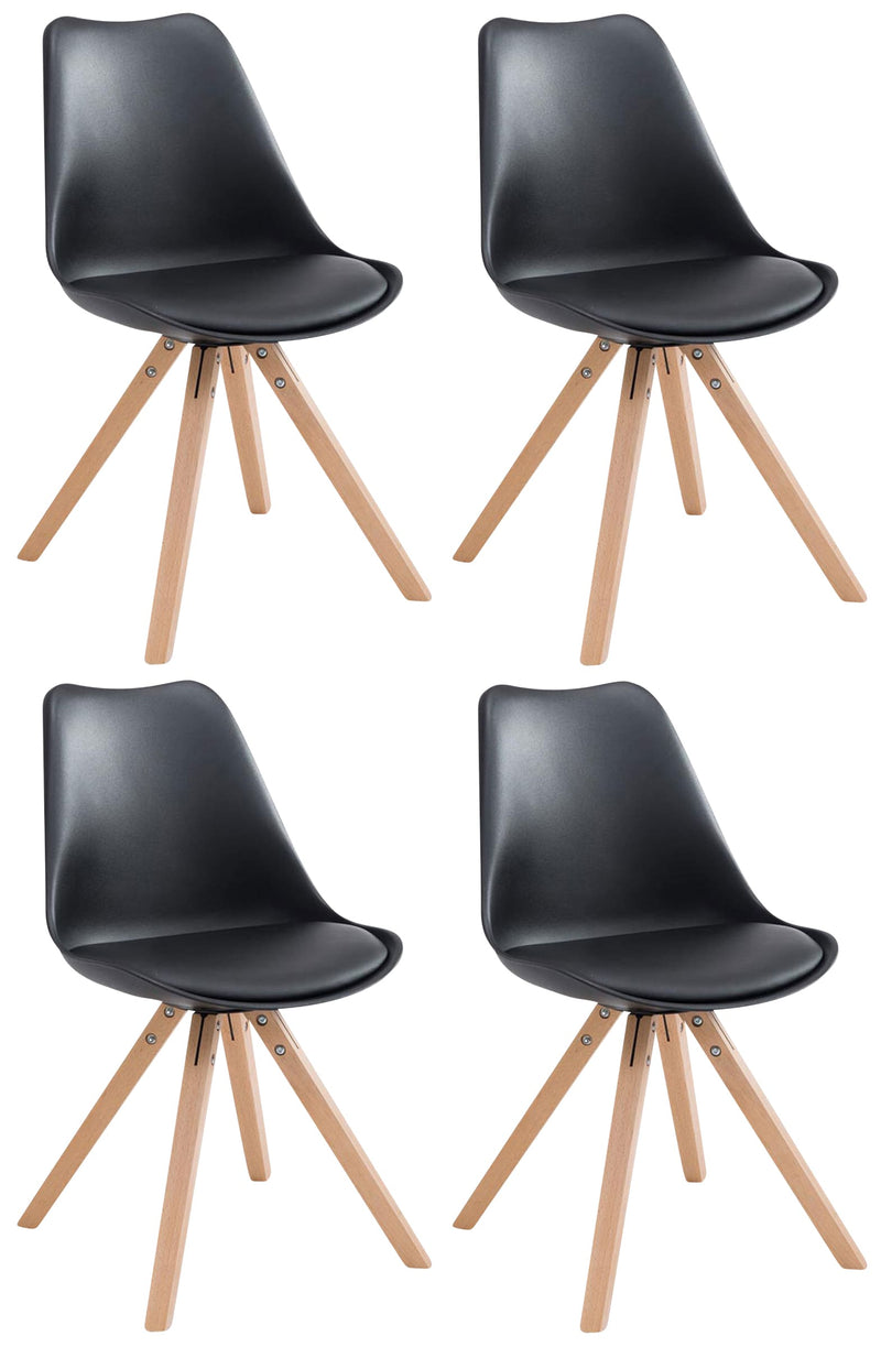 Set van 4 Toulouse vierkante stoelen van kunstleer