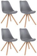 Set of 4 Toulouse Faux Leather Square Chairs