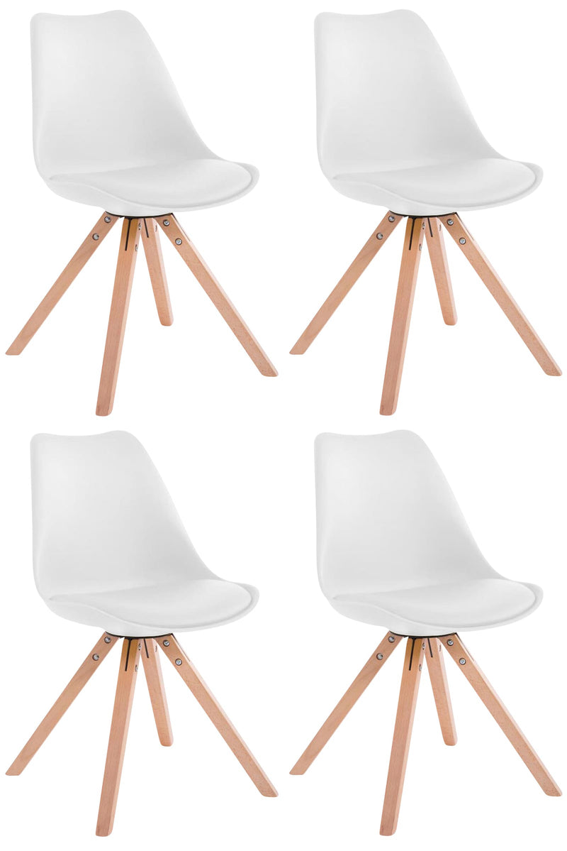 Set van 4 Toulouse vierkante stoelen van kunstleer