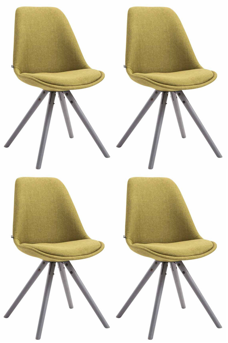 Set of 4 visitor chairs Toulouse fabric round