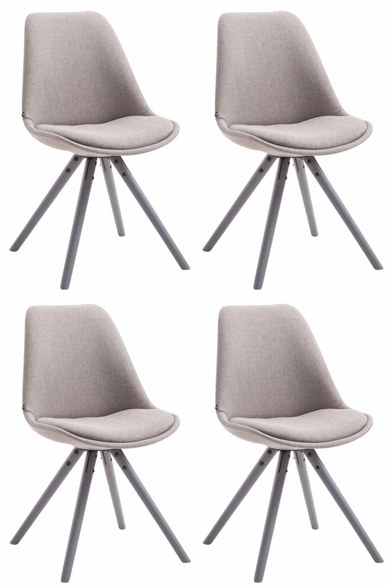 Set of 4 visitor chairs Toulouse fabric round