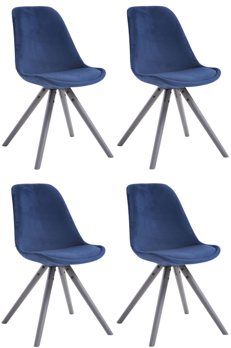 Set van 4 Toulouse fluwelen ronde stoelen