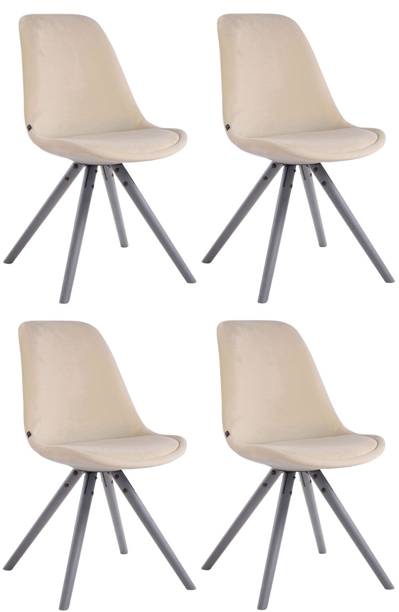 Set van 4 Toulouse fluwelen ronde stoelen