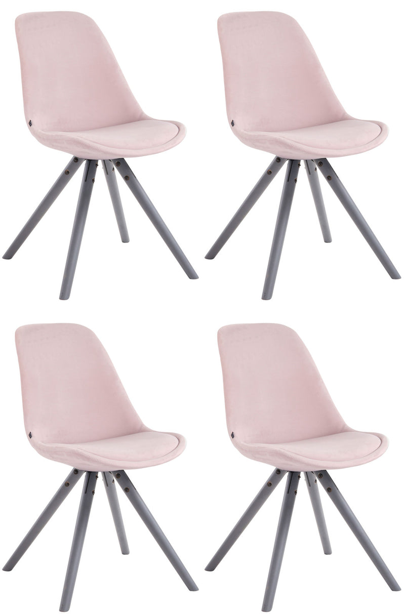 Set van 4 Toulouse fluwelen ronde stoelen