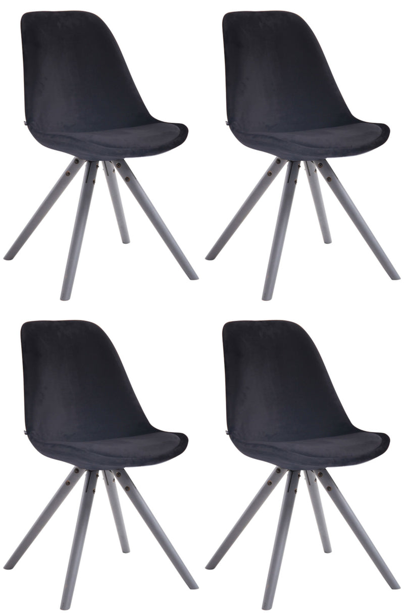 Set van 4 Toulouse fluwelen ronde stoelen