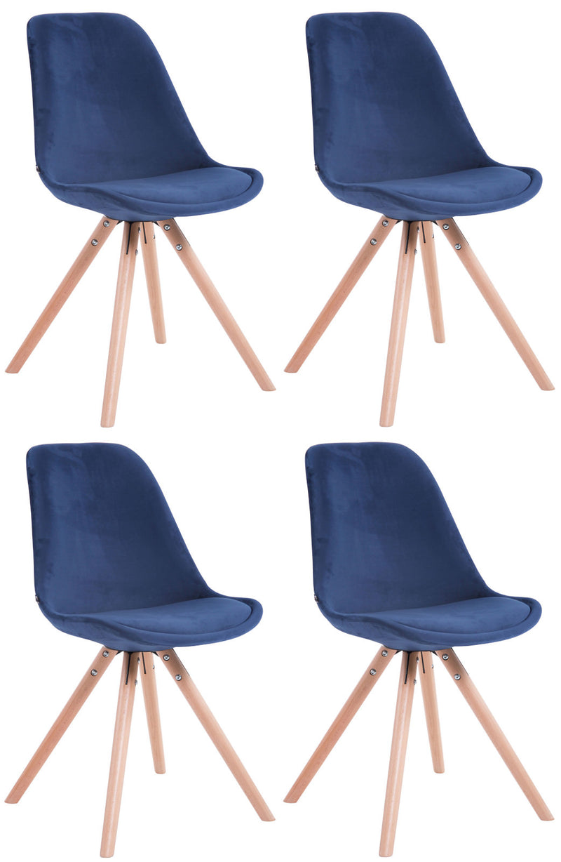 Set van 4 Toulouse fluwelen ronde stoelen